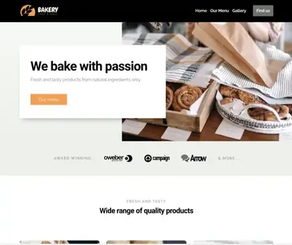 Plantilla web Bakery para Panadería