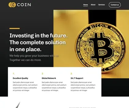Plantilla web Coin para Finanzas
