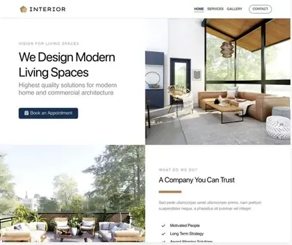 Plantilla web Interior para Interiorismo