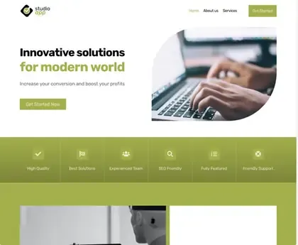 Plantilla web StudioApp para Startup